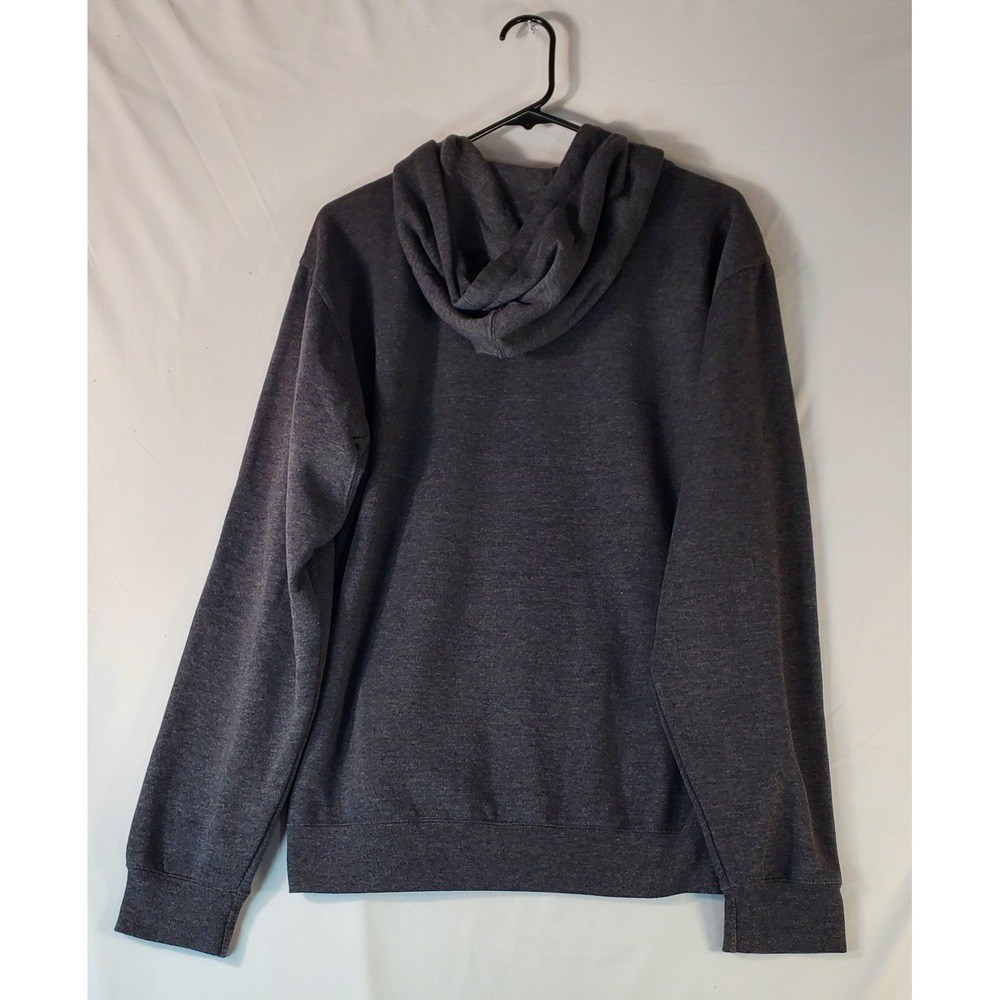 Hurley Mens Full Zip Hoodie Charcoal Grey Blue Graphic Logo Fleece Sweatshirt M - Picture 7 of 8